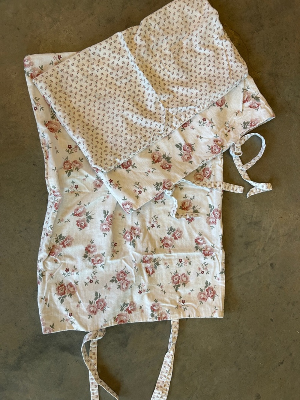 Pottery Barn Kids Floral Pink and Cream Duvet Cover